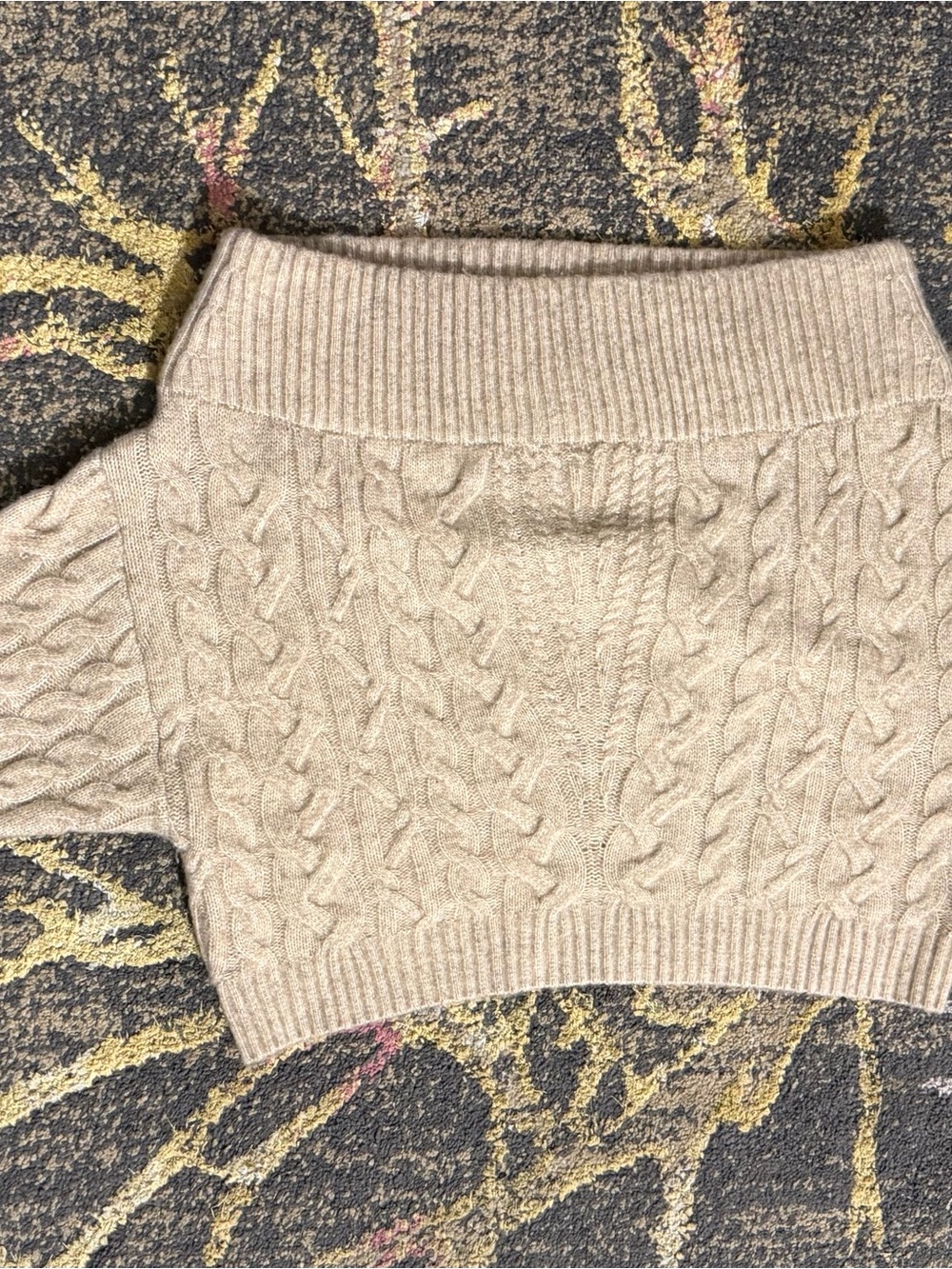 Express Cream Cable Knit Turtleneck Sweater